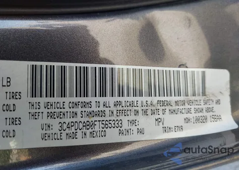 2015 Dodge Journey Se z USA, uszkodzony, nr VIN 3C4PDCAB0FT565333